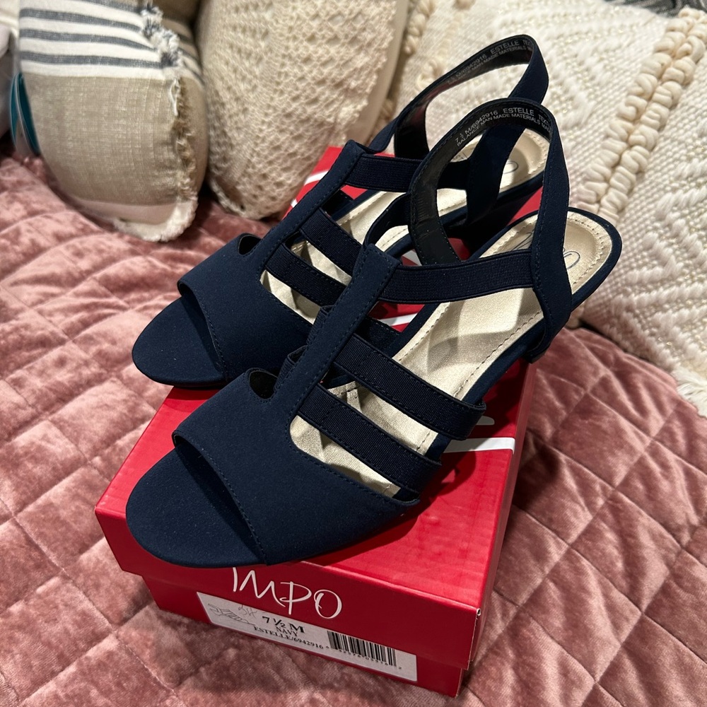Impo Blue Heels Strappy Elegant Design